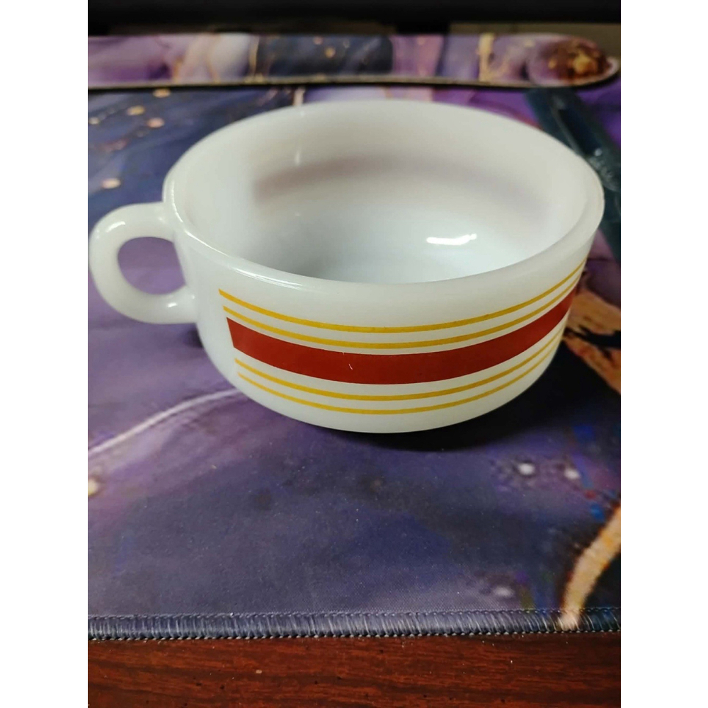 Vintage Glasbake Soup Mug Striped 70's